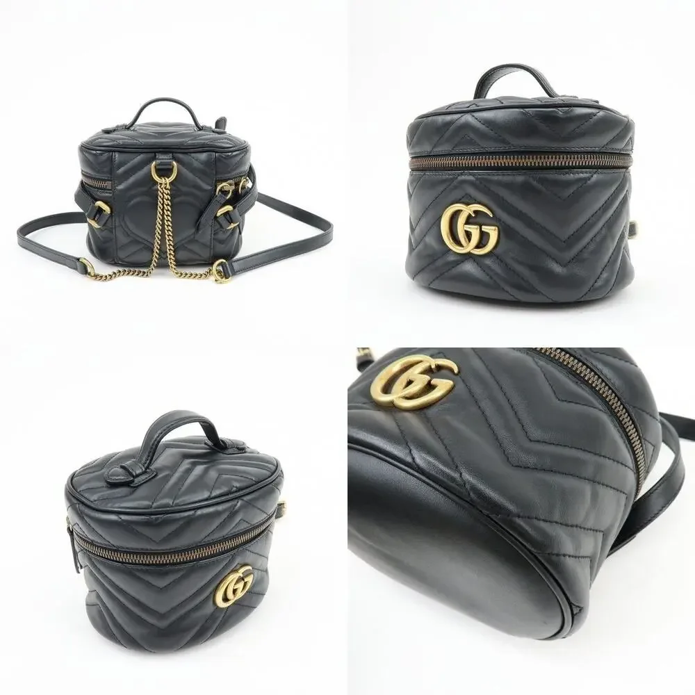 Gucci GG Marmont Calfskin Cosmetic Case Black
